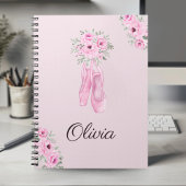 Elegant Pink Floral Ballerina Persoonlijke benamin Notitieboek