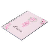Elegant Pink Floral Ballerina Persoonlijke benamin Notitieboek (Linkerzijde)