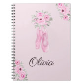 Elegant Pink Floral Ballerina Persoonlijke benamin Notitieboek (Voorkant)