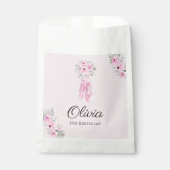 Elegant Pink Floral Ballerina Shoes Girls Birthday Bedankzakje (Voorkant)