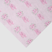 Elegant Pink Floral Ballerina Shoes Girls Birthday Tissuepapier (Detail)