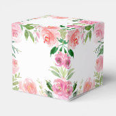 Elegant Pink Floral Bat Mitzvah Custom Party Bedankdoosjes (Achterkant)