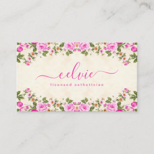 Elegant Pink Floral Blossom Visitekaartje
