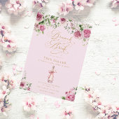Elegant Pink Floral Bridal Shower Kaart