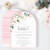 Elegant Pink Floral Brunch en Bubble Vrijgezellenf Kaart