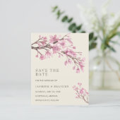 Elegant Pink Floral Budget Weddenschap Save the Da (Staand voorkant)