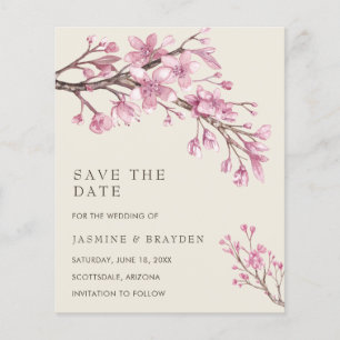Elegant Pink Floral Budget Weddenschap Save the Da