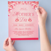 Elegant Pink Floral Celebration Event Flyer (Hand)