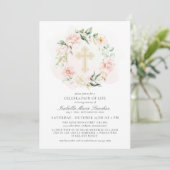 Elegant Pink Floral Celebration of Life Funeral Kaart (Staand voorkant)