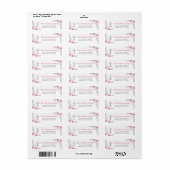Elegant Pink Floral Cross Religity Return Address Etiket (Full Sheet)