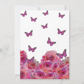 Elegant Pink Floral Crown Quinceanera Kaart (Achterkant)