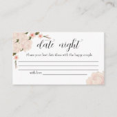 Elegant Pink Floral Datumavond ideeën. Datum jar Informatiekaartje (Voorkant)