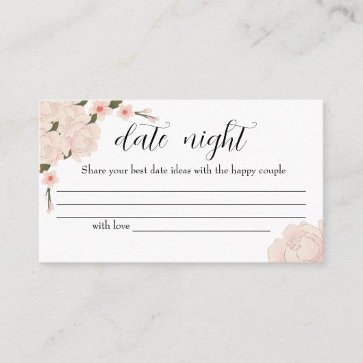 Elegant Pink Floral Datumavond ideeën. Datum jar Informatiekaartje (Voorkant)