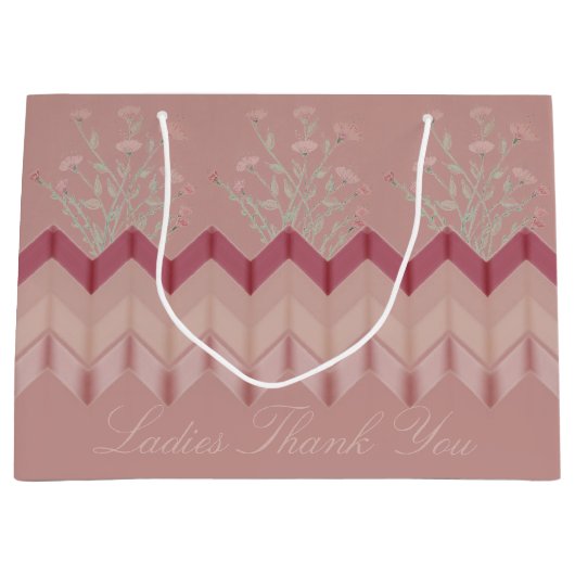 Elegant Pink Floral Designer Groot Cadeauzakje (Voorkant)