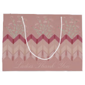 Elegant Pink Floral Designer Groot Cadeauzakje (Achterkant)