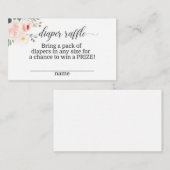 Elegant Pink Floral Diaper Raffle Kaart (Voorkant / Achterkant)