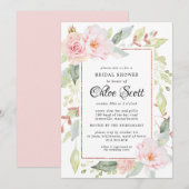 Elegant Pink Floral en Roos Gold Vrijgezellenfeest Kaart (Voorkant / Achterkant)