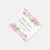 Elegant Pink Floral First Heilige Communie Servet (Hoek)