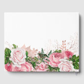 Elegant Pink Floral Foto Memorial Keepslag Gastenboek (Achterkant)