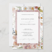 Elegant Pink Floral Foto Weddenschap Kaart (Voorkant)