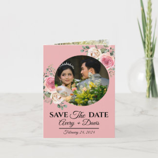 Elegant Pink Floral Fully Editable Save the Date