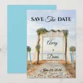 Elegant Pink Floral Fully Editable Save the Date Kaart (Voorkant / Achterkant)