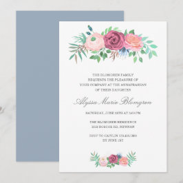 Elegant Pink Floral Garland Girl Annaprashan Kaart