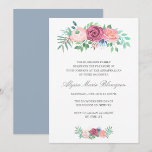 Elegant Pink Floral Garland Girl Annaprashan Kaart