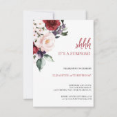 Elegant Pink Floral & Glitter 50e verjaardag Kaart (Voorkant)