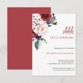 Elegant Pink Floral & Glitter 50e verjaardag Kaart (Voorkant / Achterkant)