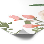 Elegant Pink Floral Gold Welkom bij ons huwelijk Poster (Hoek)