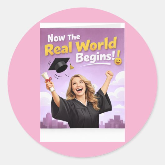 Elegant Pink Floral Graduation Party sticker (Voorkant)