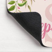 Elegant Pink Floral Greenery Monogram Name Initiaa Muismat (Hoek)