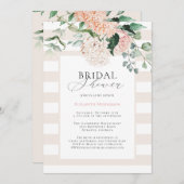 Elegant Pink Floral Hydrangea Vrijgezellenfeest Kaart (Voorkant / Achterkant)