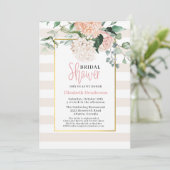 Elegant Pink Floral Hydrangea Vrijgezellenfeest Kaart (Staand voorkant)