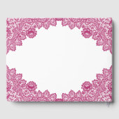Elegant  Pink Floral Lace Funeral Foto Gastenboek (Achterkant)