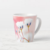Elegant Pink Floral Latte Mok (Rechterhoek)