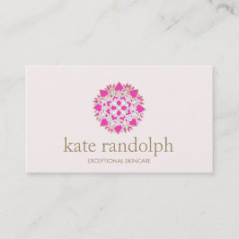 Elegant Pink Floral Mandala Beauty Salon en Spa Visitekaartje