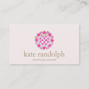 Elegant Pink Floral Mandala Beauty Salon en Spa Visitekaartje