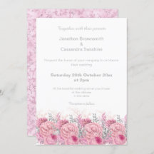 ELEGANT  PINK FLORAL MARBLE GLITTER WEDING