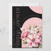 Elegant Pink Floral Modern Bridal Shower Kaart (Voorkant)