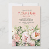Elegant Pink Floral Moederdag Brunch Kaart (Voorkant)