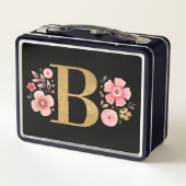 Elegant Pink Floral Monogram (Achterkant)