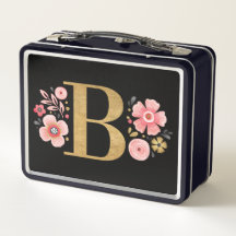 Elegant Pink Floral Monogram