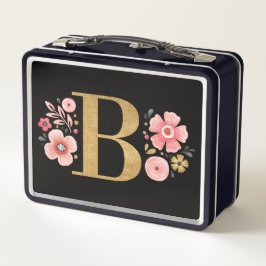 Elegant Pink Floral Monogram