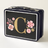 Elegant Pink Floral Monogram (Achterkant)