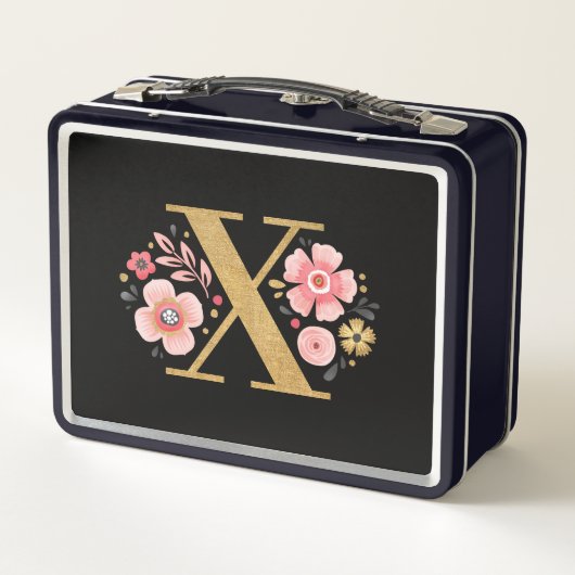 Elegant Pink Floral Monogram (Achterkant)