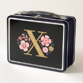 Elegant Pink Floral Monogram (Voorkant)