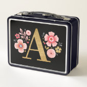 Elegant Pink Floral Monogram (Achterkant)