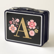 Elegant Pink Floral Monogram